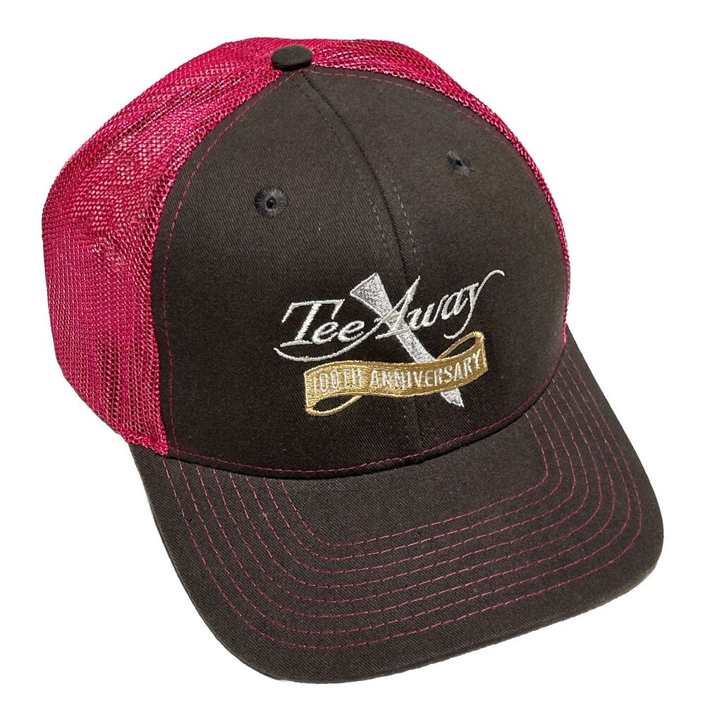 Tee Away 100th Anniversary Womens Pink Hat Snapback Adjustable Ball Cap Baseball